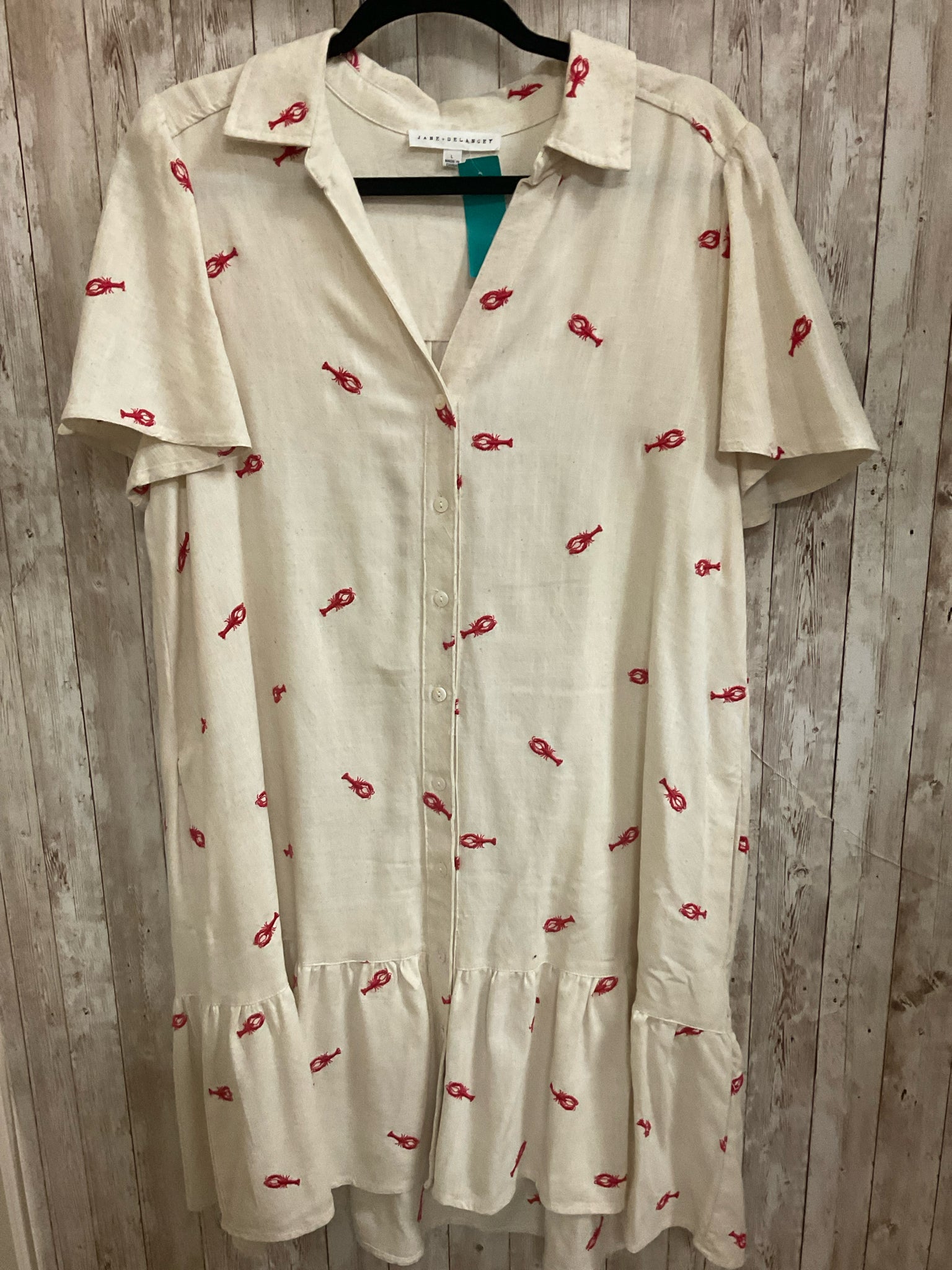 Size L JANE AND DELANCEY CREAM AND RED Dress