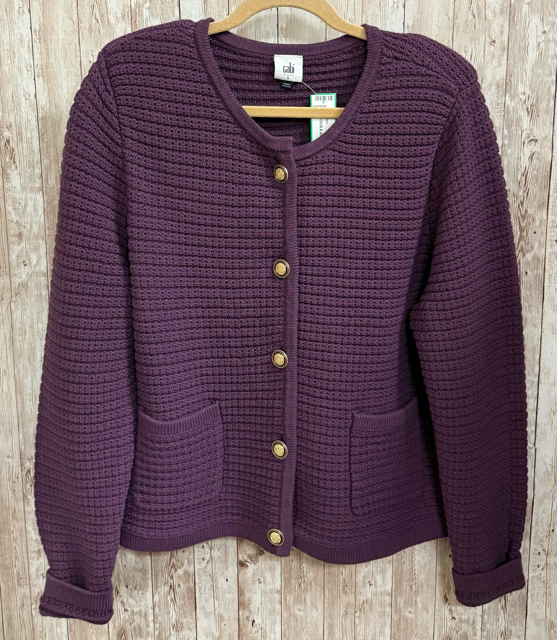Size L CABI WINE Cardigan
