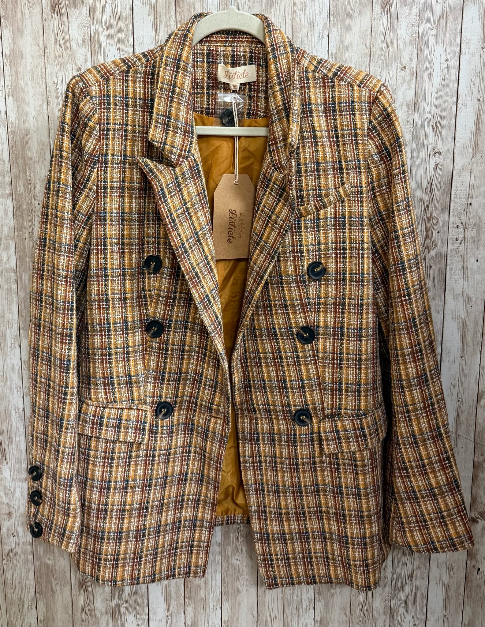 Size M LISTICLE Gold Blazer