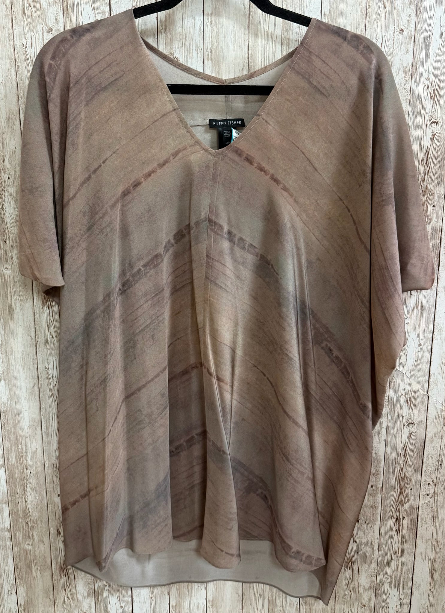 Size M EILEEN FISHER Brown Print Top