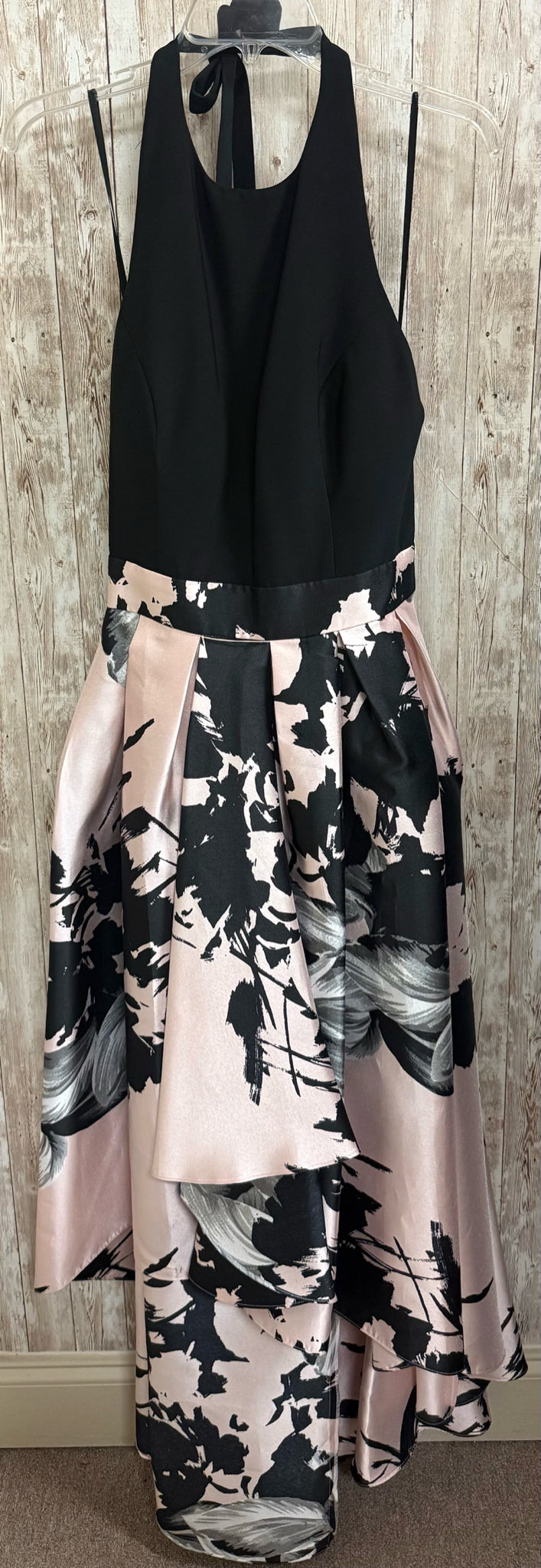 Size 14 IGNITE EVENINGS BLACK AND PALE PINK FLORAL Dress