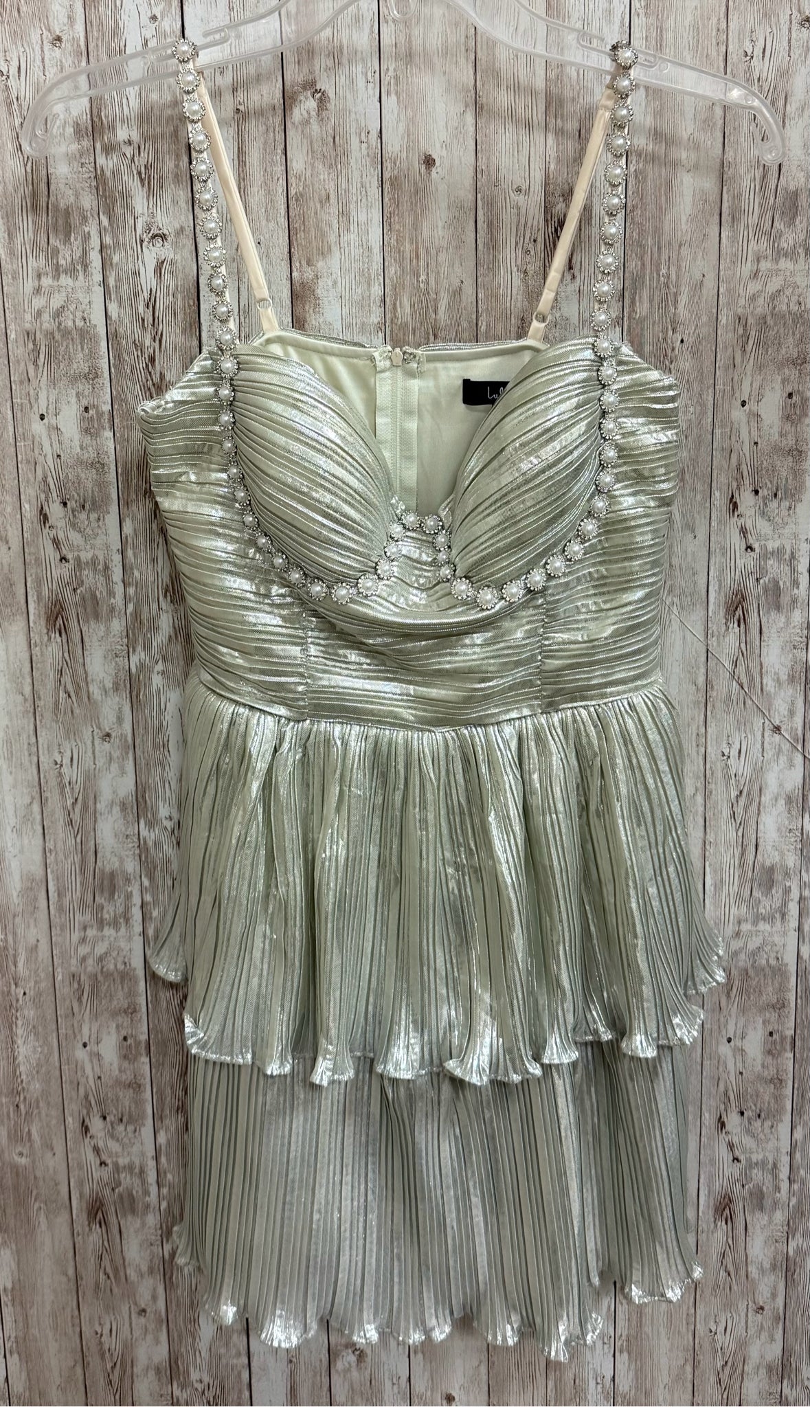Size M LULUS Silver Dress