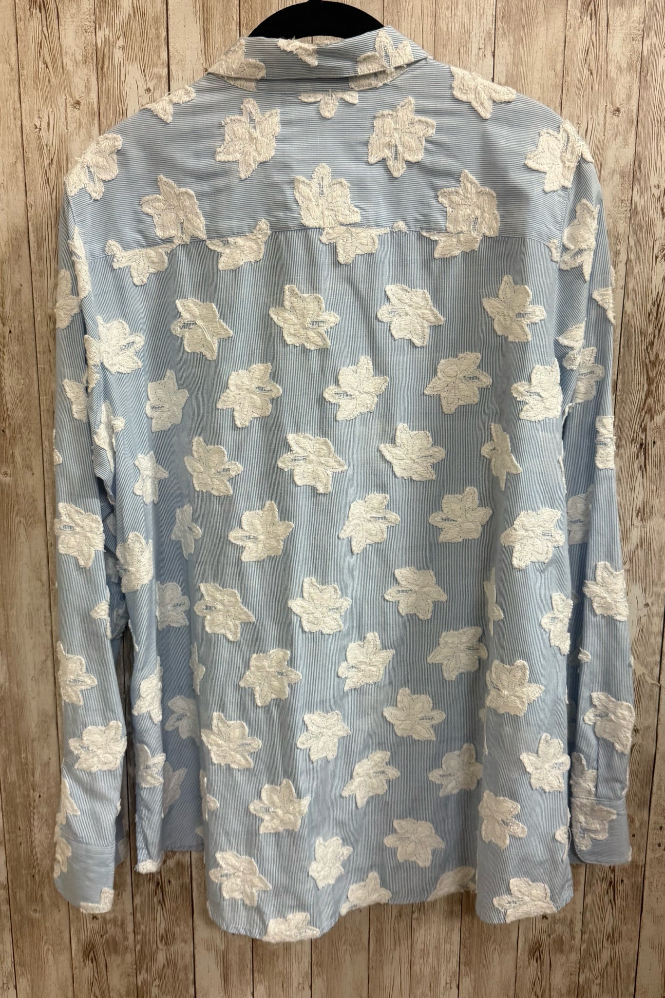 Size 14 FOXCROFT BLUE STRIPE Blouse