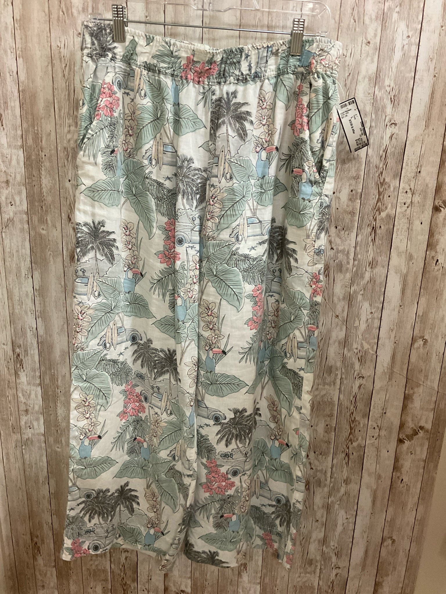 Size L C&C White Print Pants
