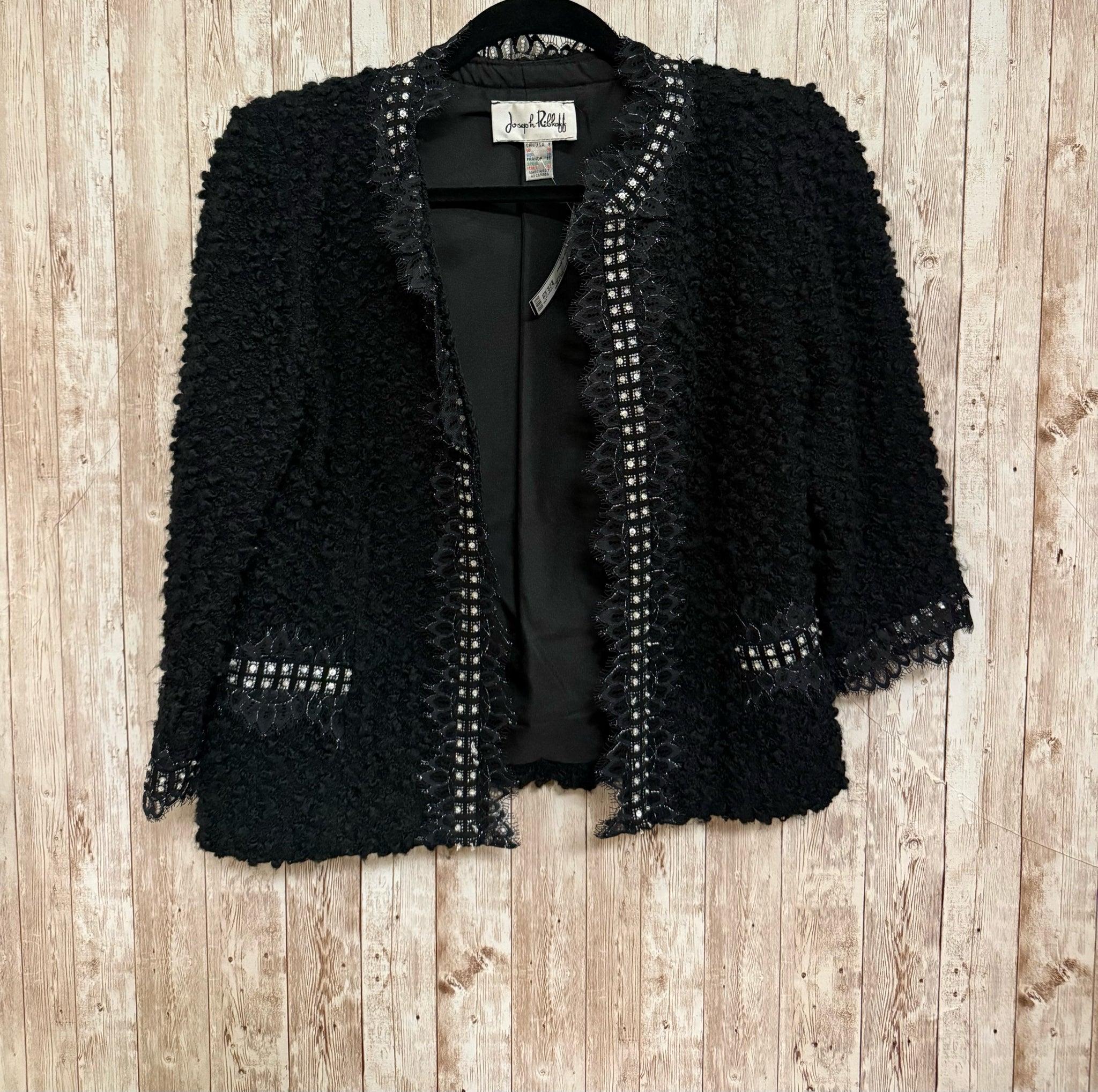 JOSEPH RIBKOFF Size 8 Black Blazer