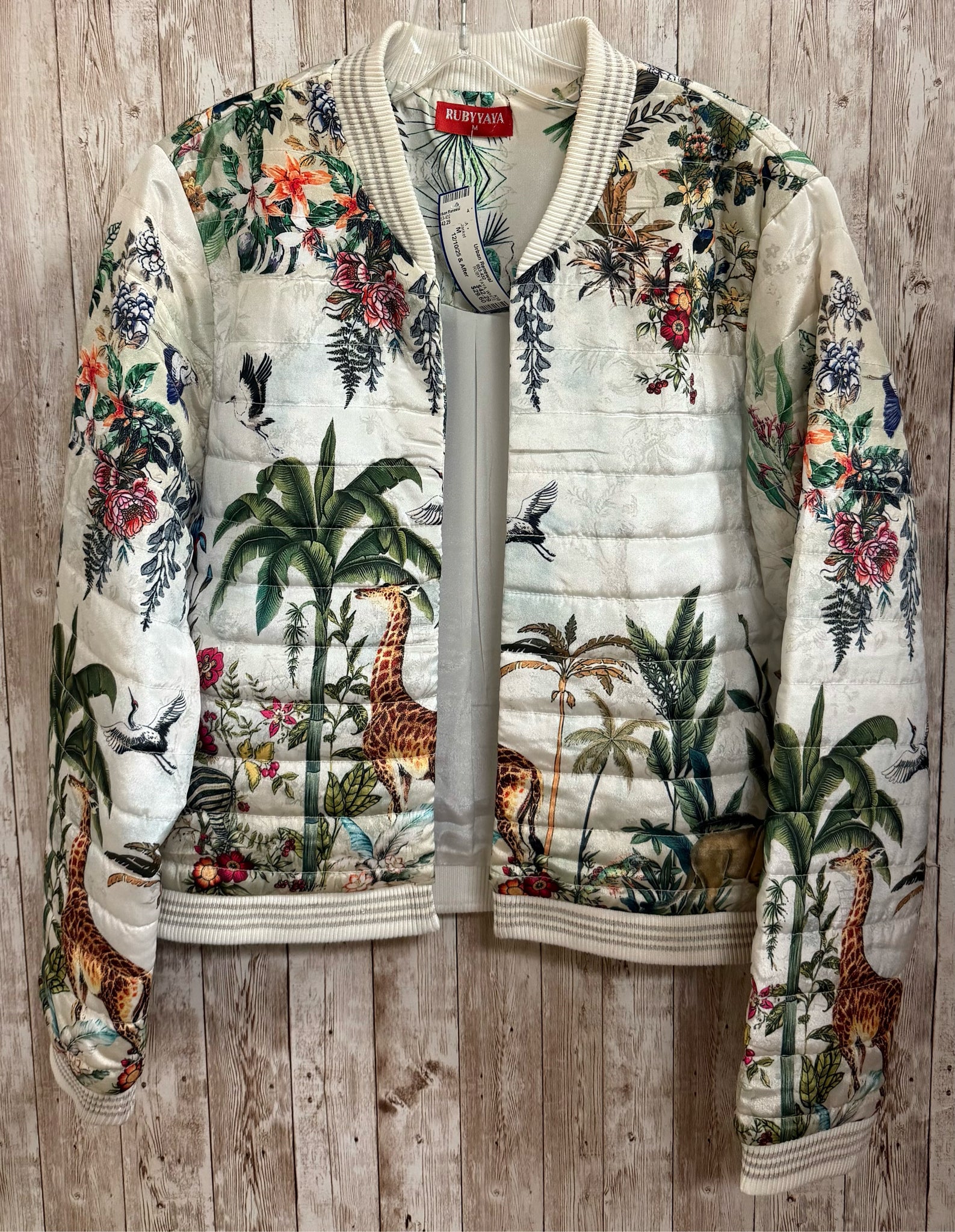 RUBY YAYA Size M WHITE MULTI FLORAL Jacket