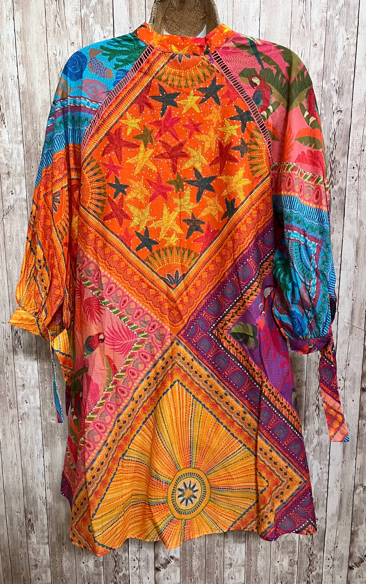 FARM RIO ORANGE MULTI Women Size M Tunic