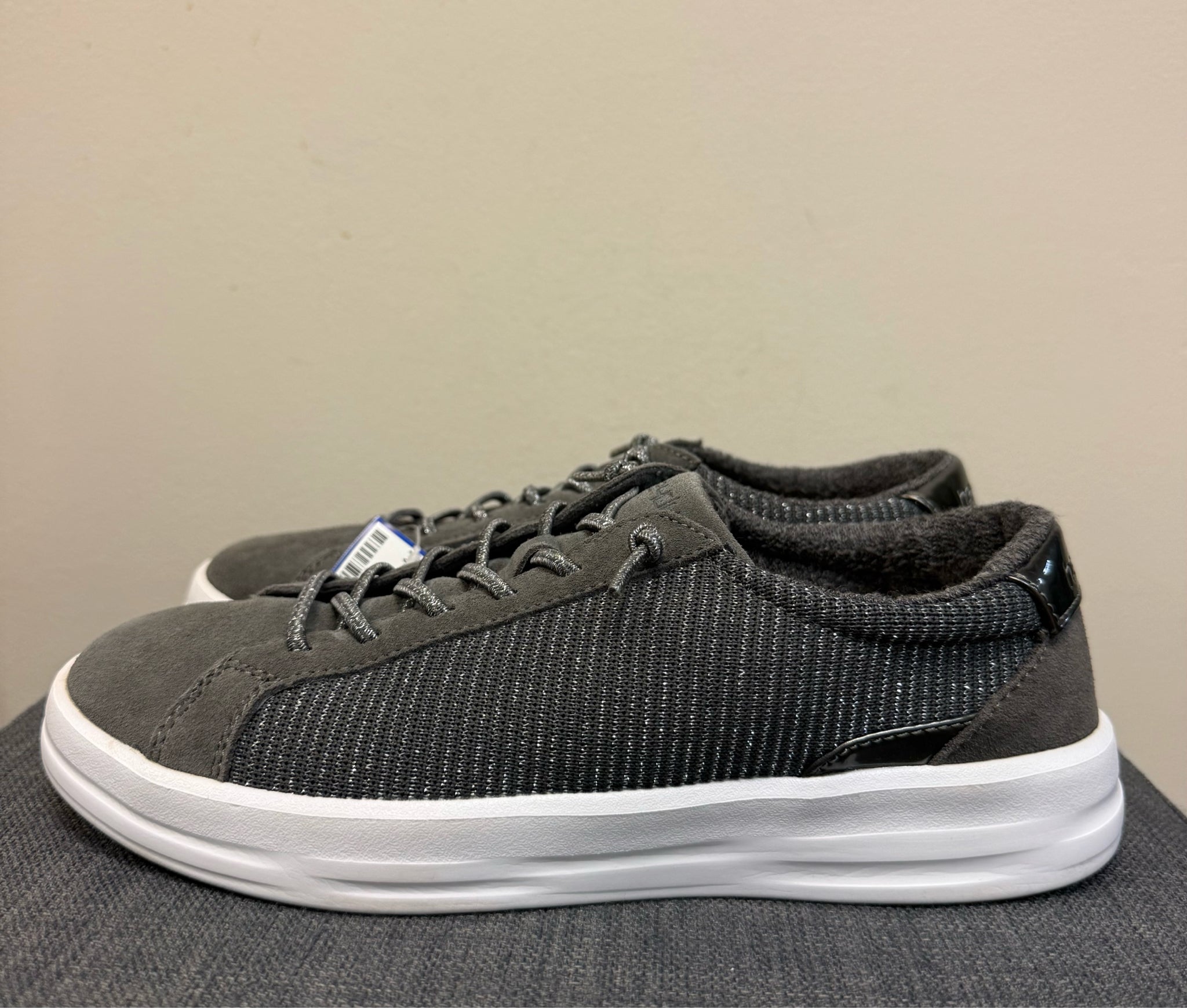 7 HEY DUDE GRAY AND SILVER SHOES