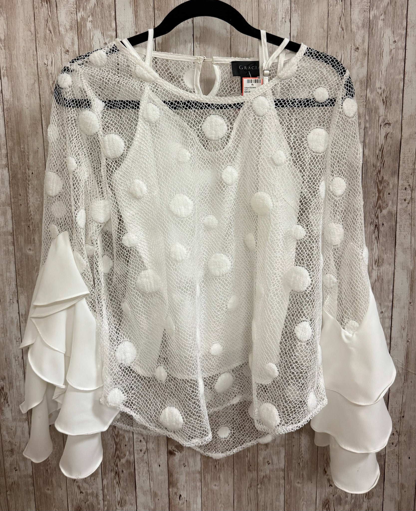 Size L GRACIA White 2 PC Top