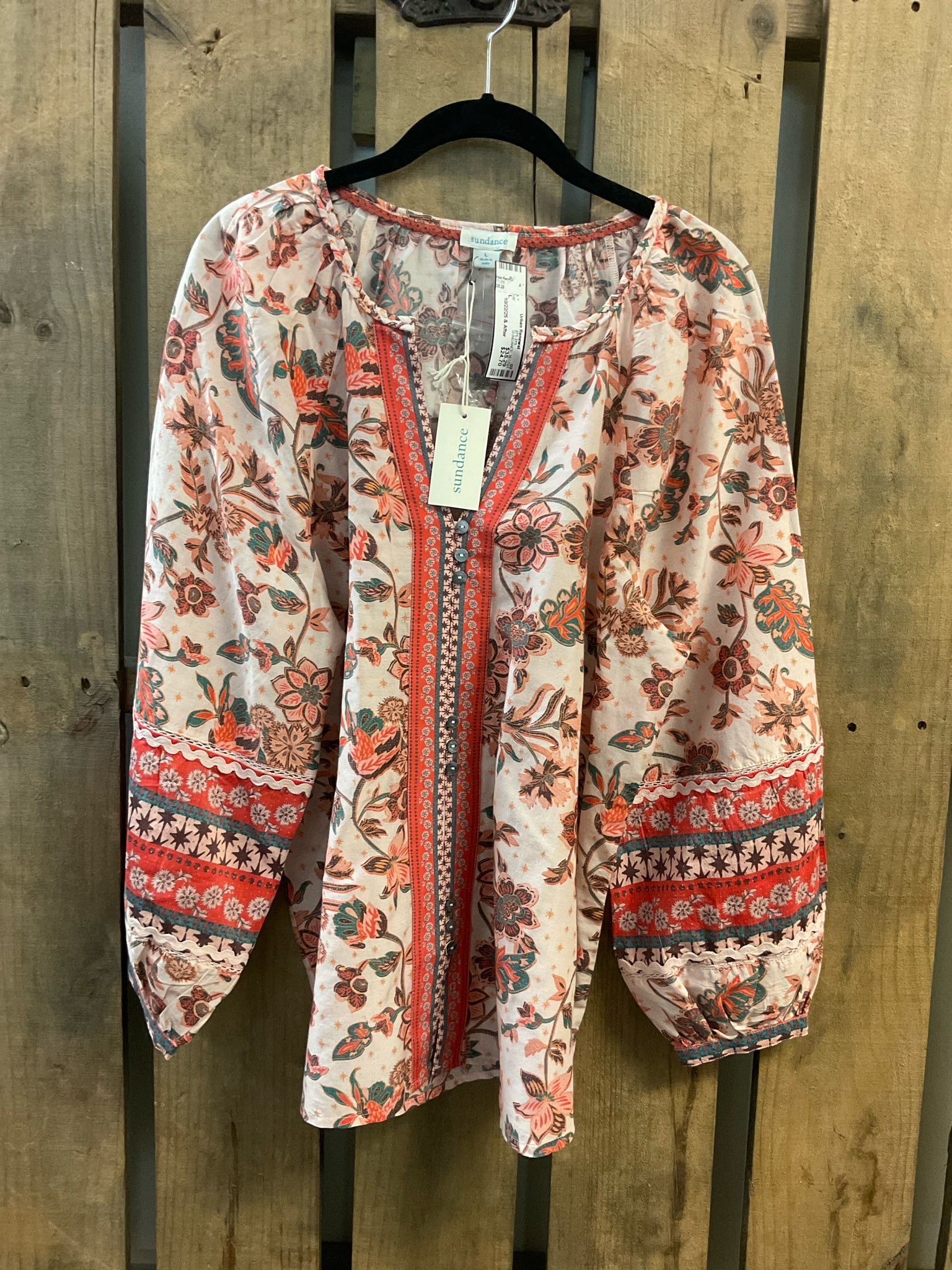 Size L SUNDANCE BLUSH FLORAL Top