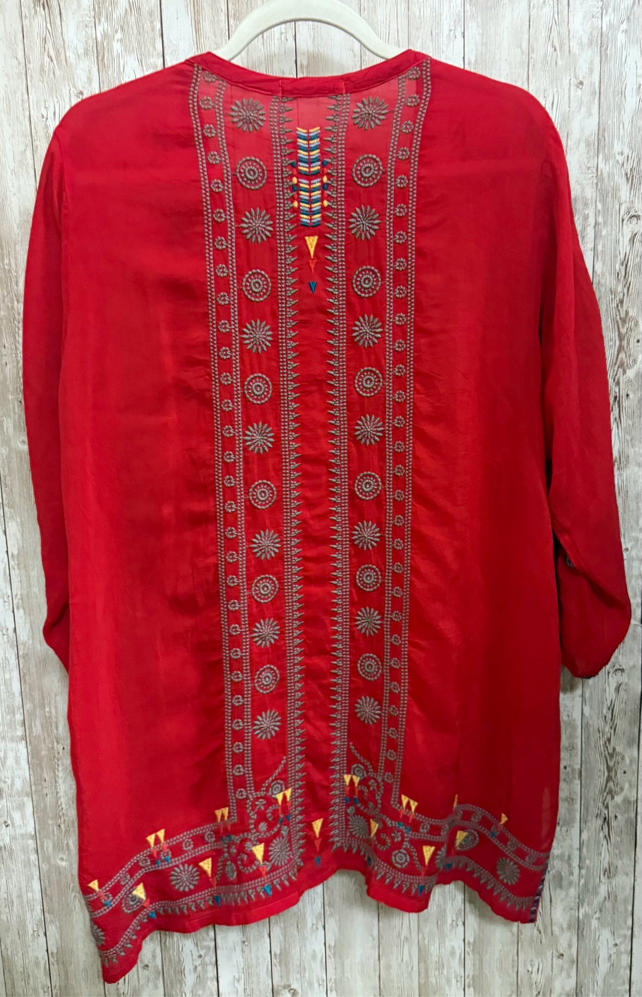 Size M JOHNNY WAS Red Print Top