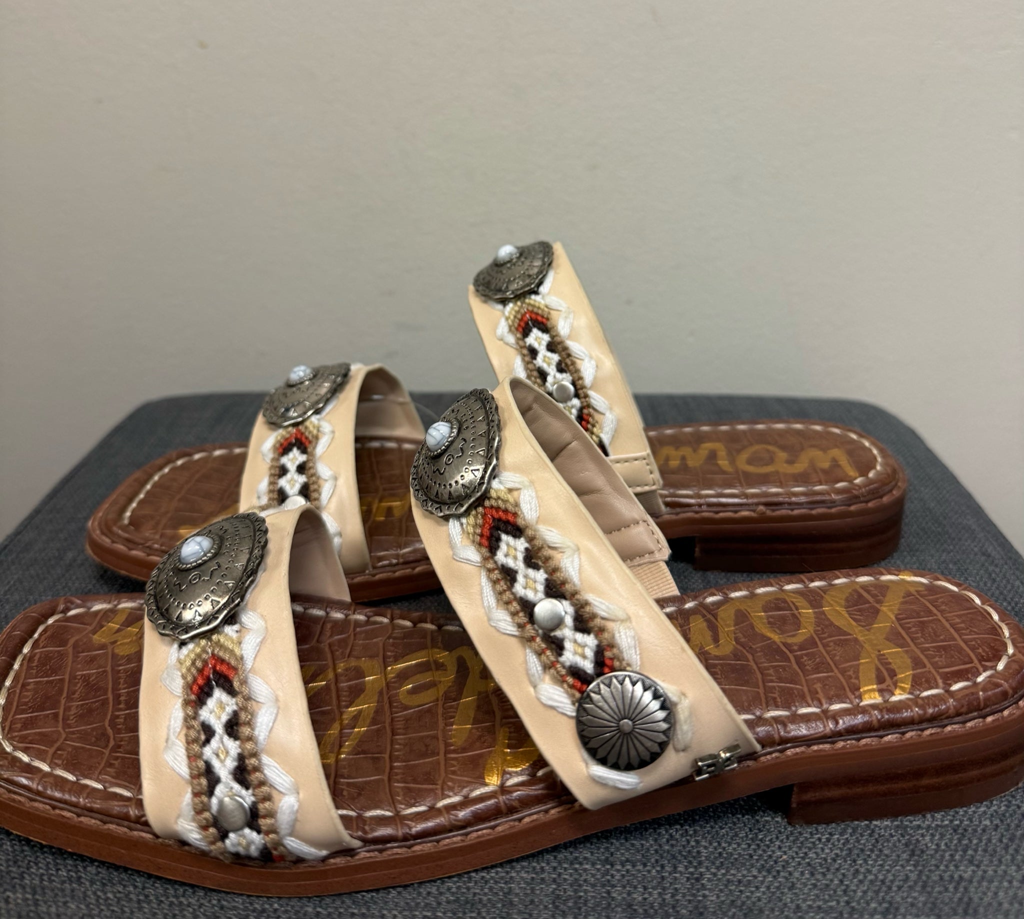 8 SAM EDELMAN Cream Sandals