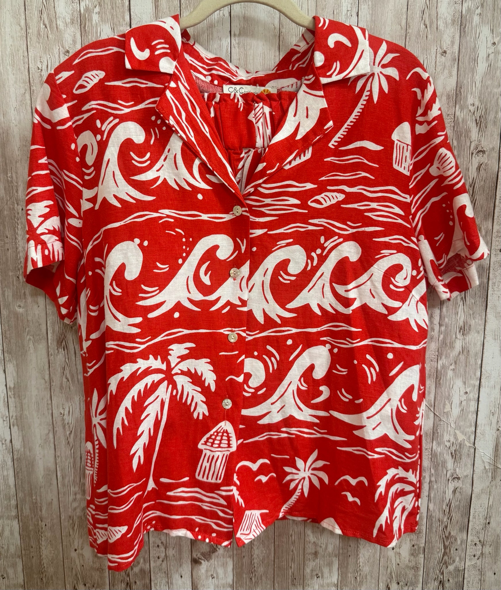 Size L C&C red and white 2 PC Dress