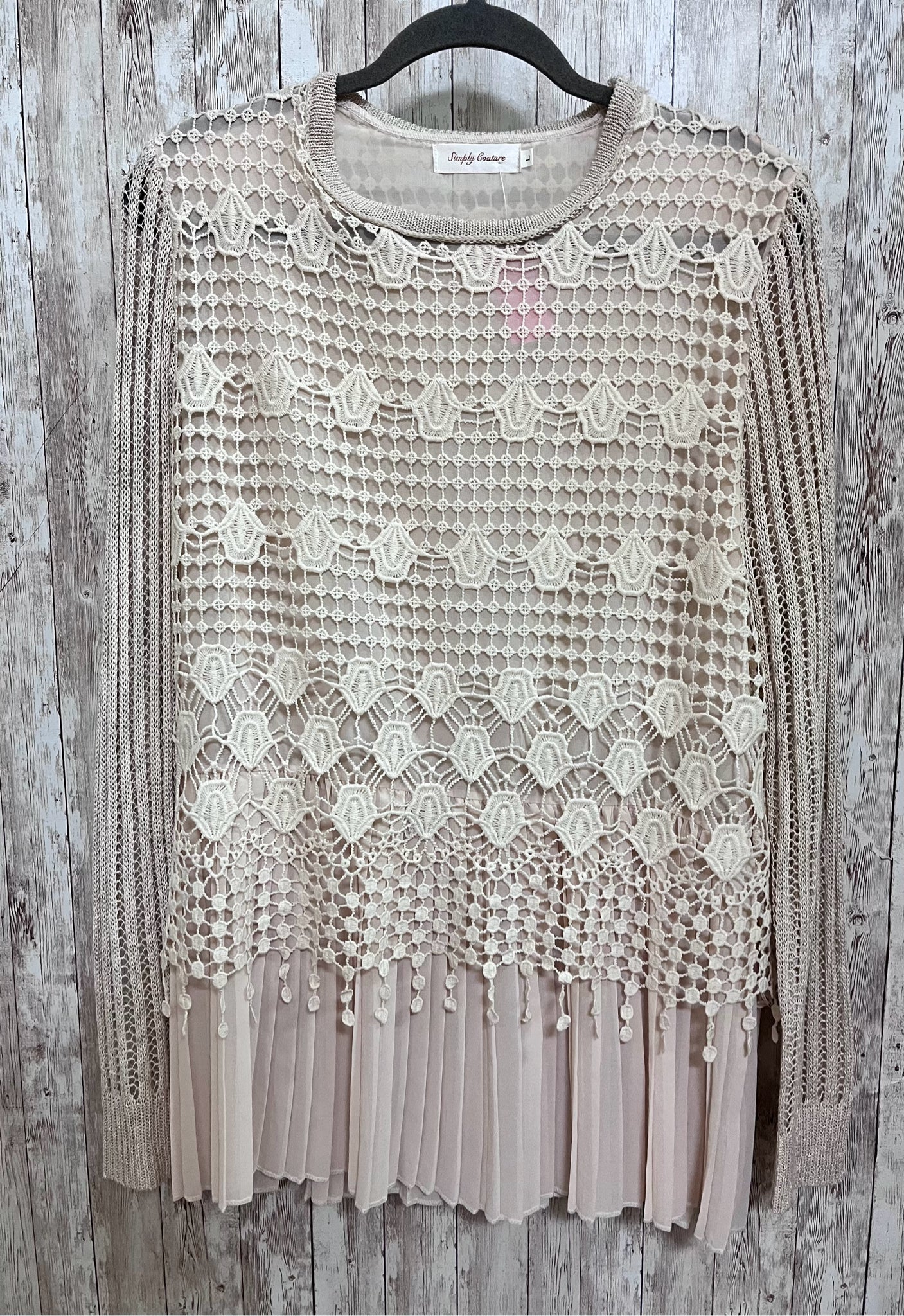 Size L SIMPLY COUTURE Tan Top