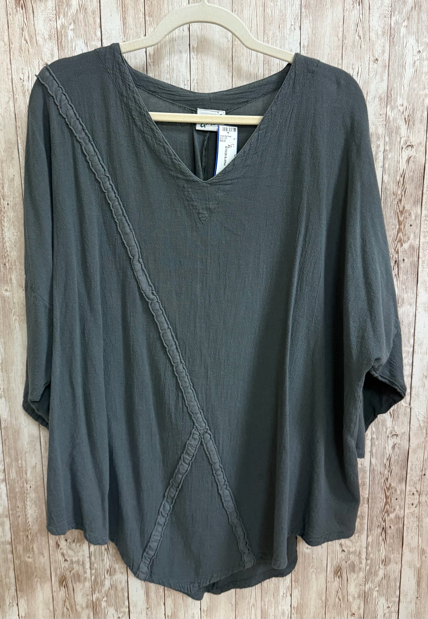 Size XL OH MY GAUZE Charcoal Top