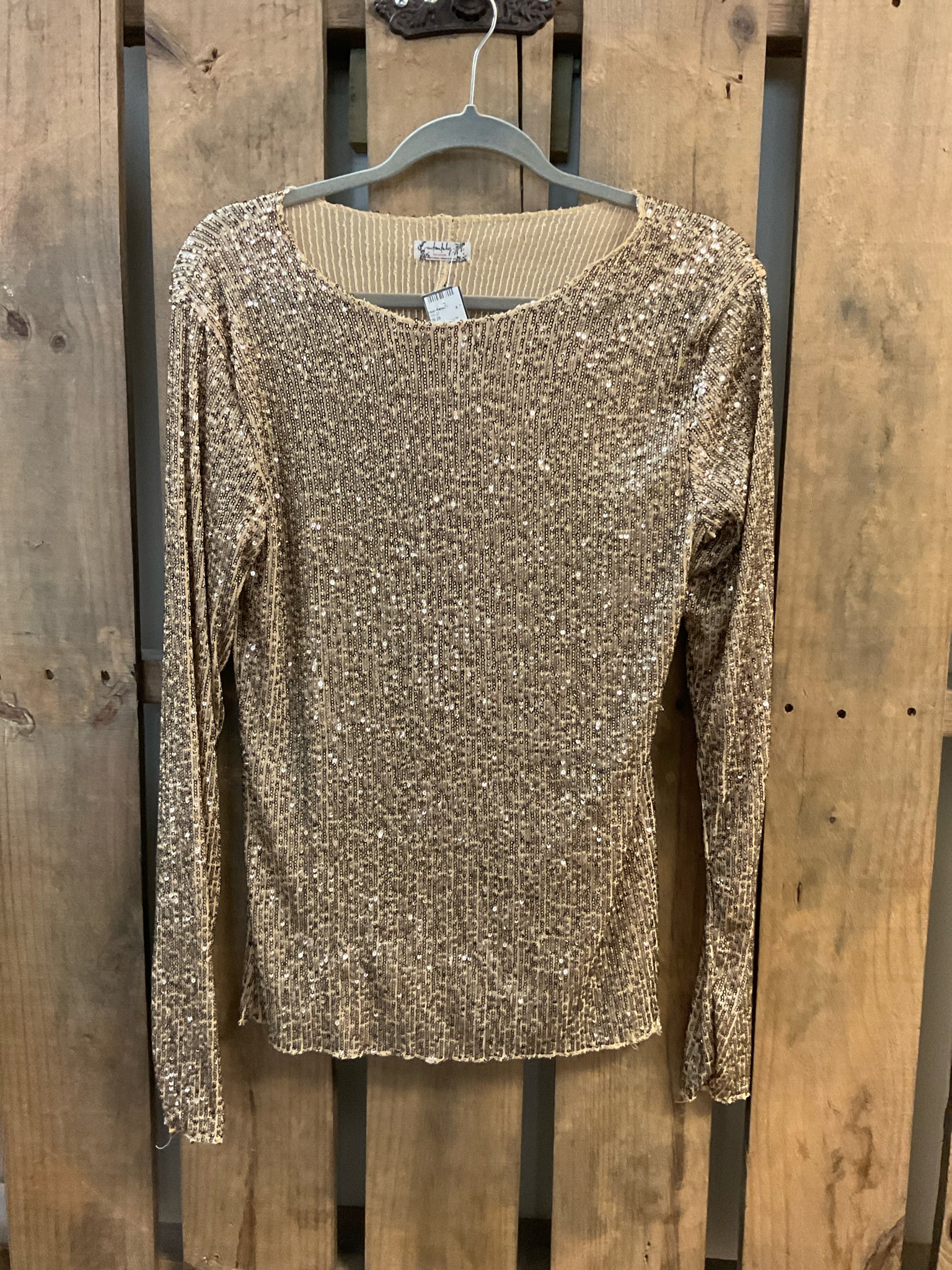 Size M FREE PEOPLE Gold Top