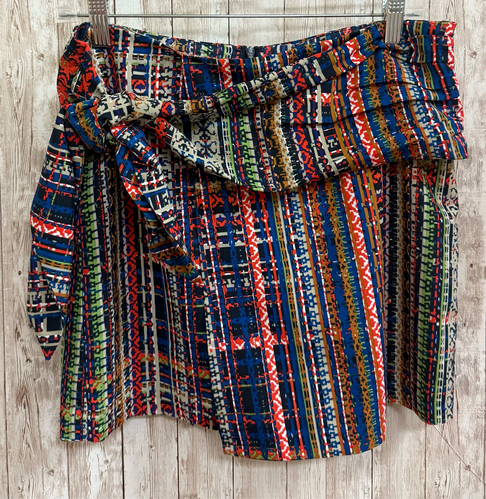 Size 4 CABI RED AND BLUE MULTI PRINT skort