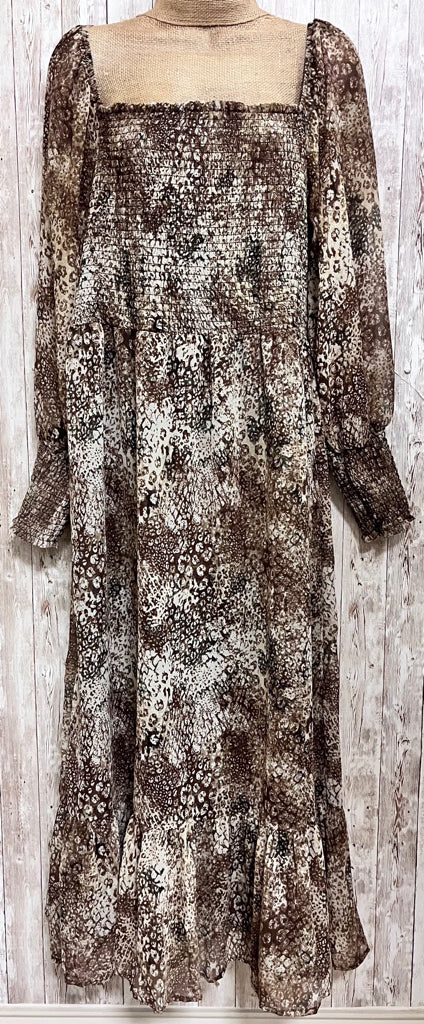 BETSY JOHNSON Size XL BROWN AND CREAM Dress