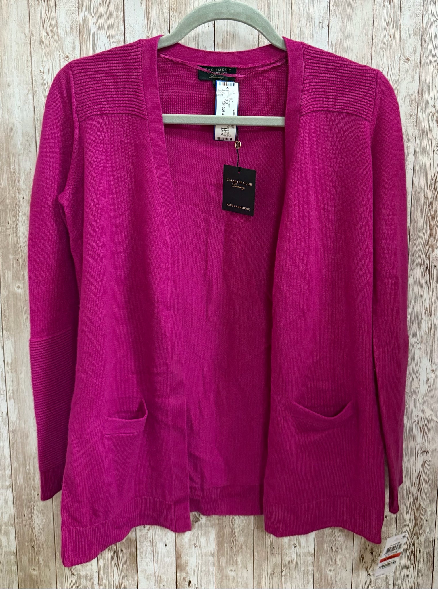 CHARTER CLUB Size XS FUCHSIA Cardigan