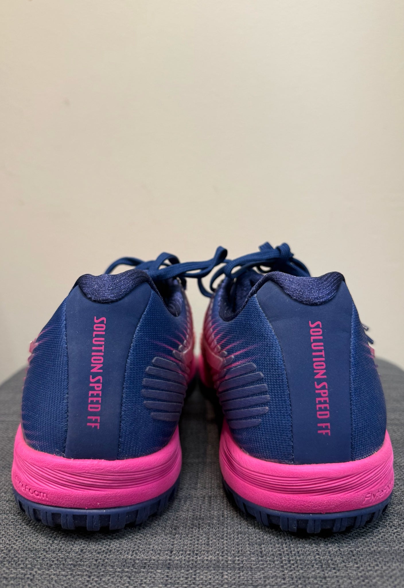 8 ASICS PINK AND BLUE SHOES