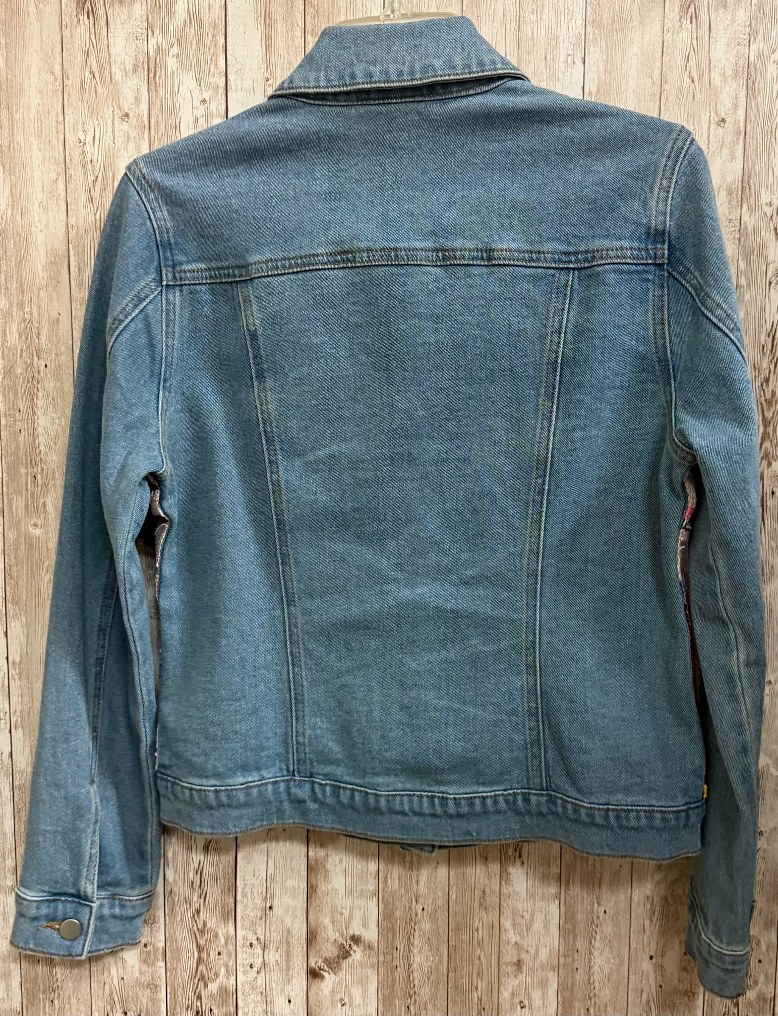 Size S BOSTON PROPER BLUE DENIM AND MULTI FLORAL Jacket