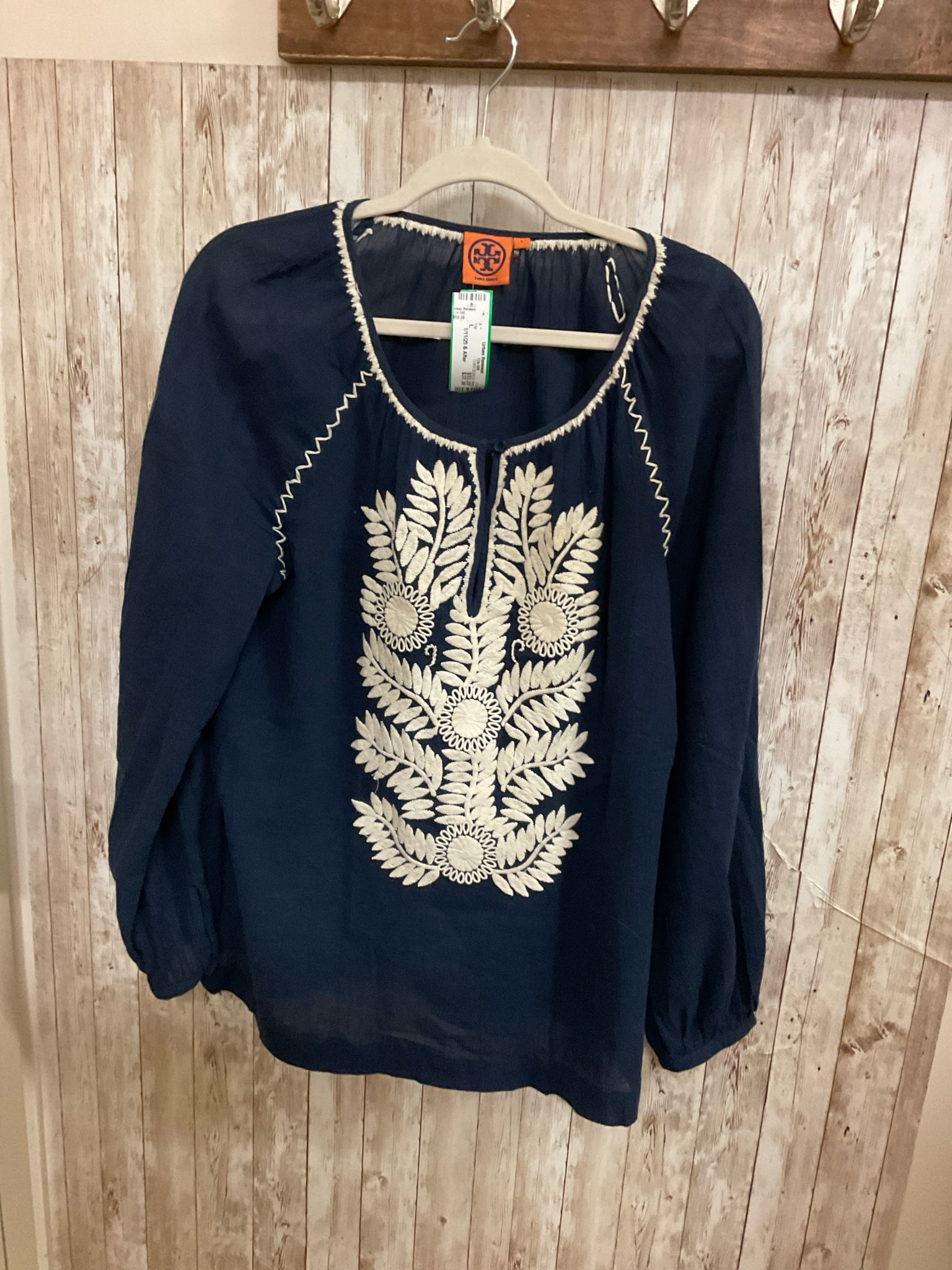 Size L TORY BURCH Navy Top