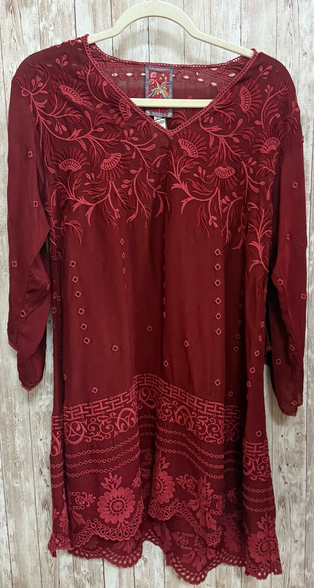 Size M JOHNNY WAS Burgundy Dress