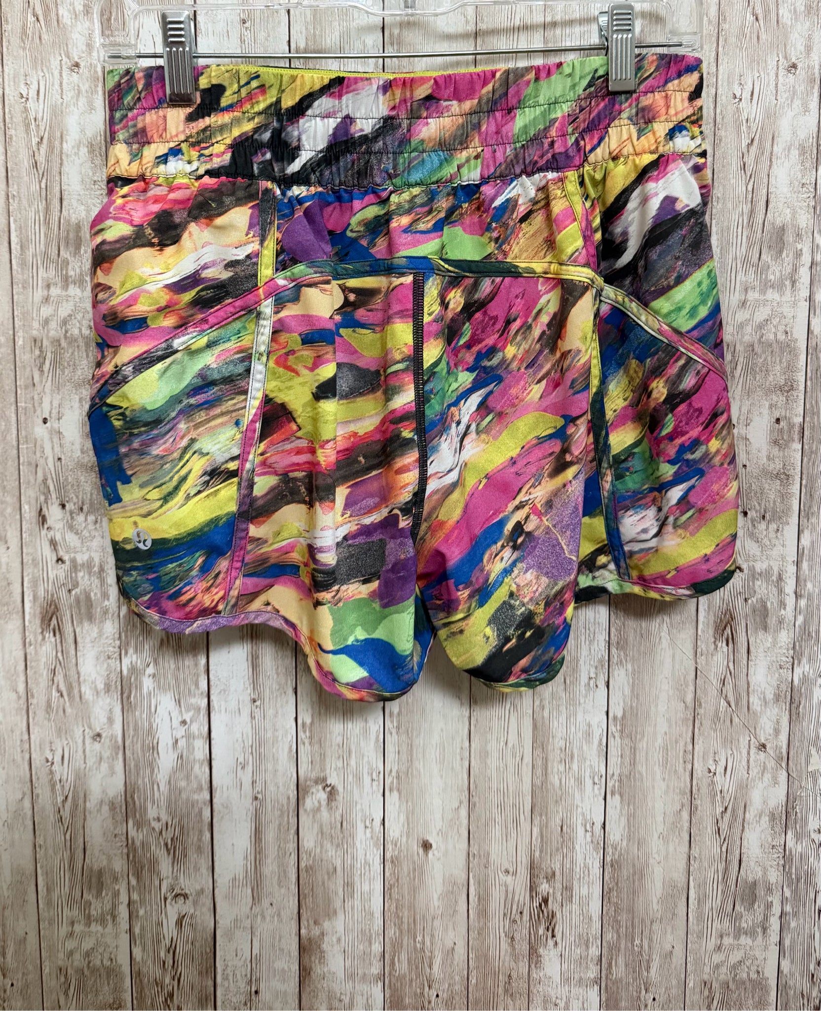 LULULEMON Size 8 Yellow Print Shorts