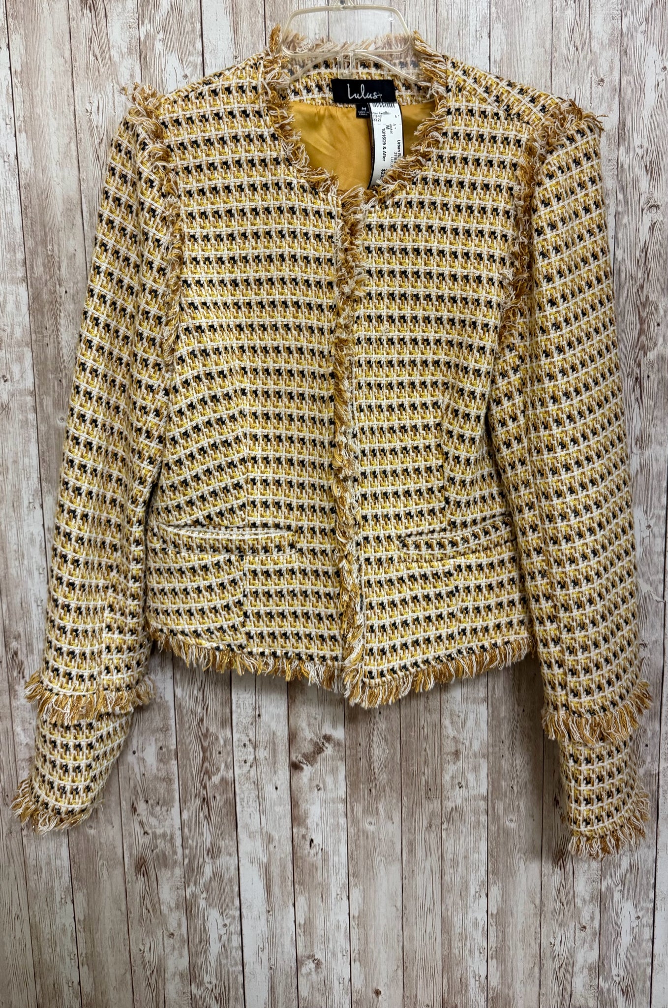 Size M LULUS Yellow Print Jacket