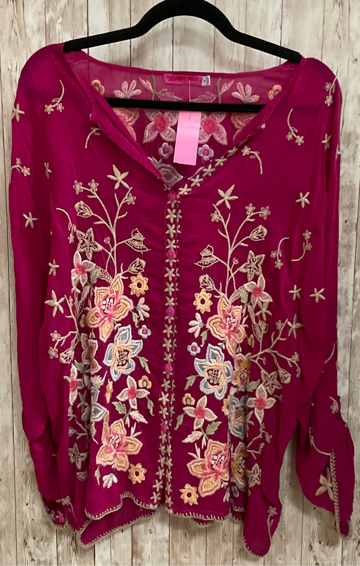 Size M JOHNNY WAS FUCHSIA Top
