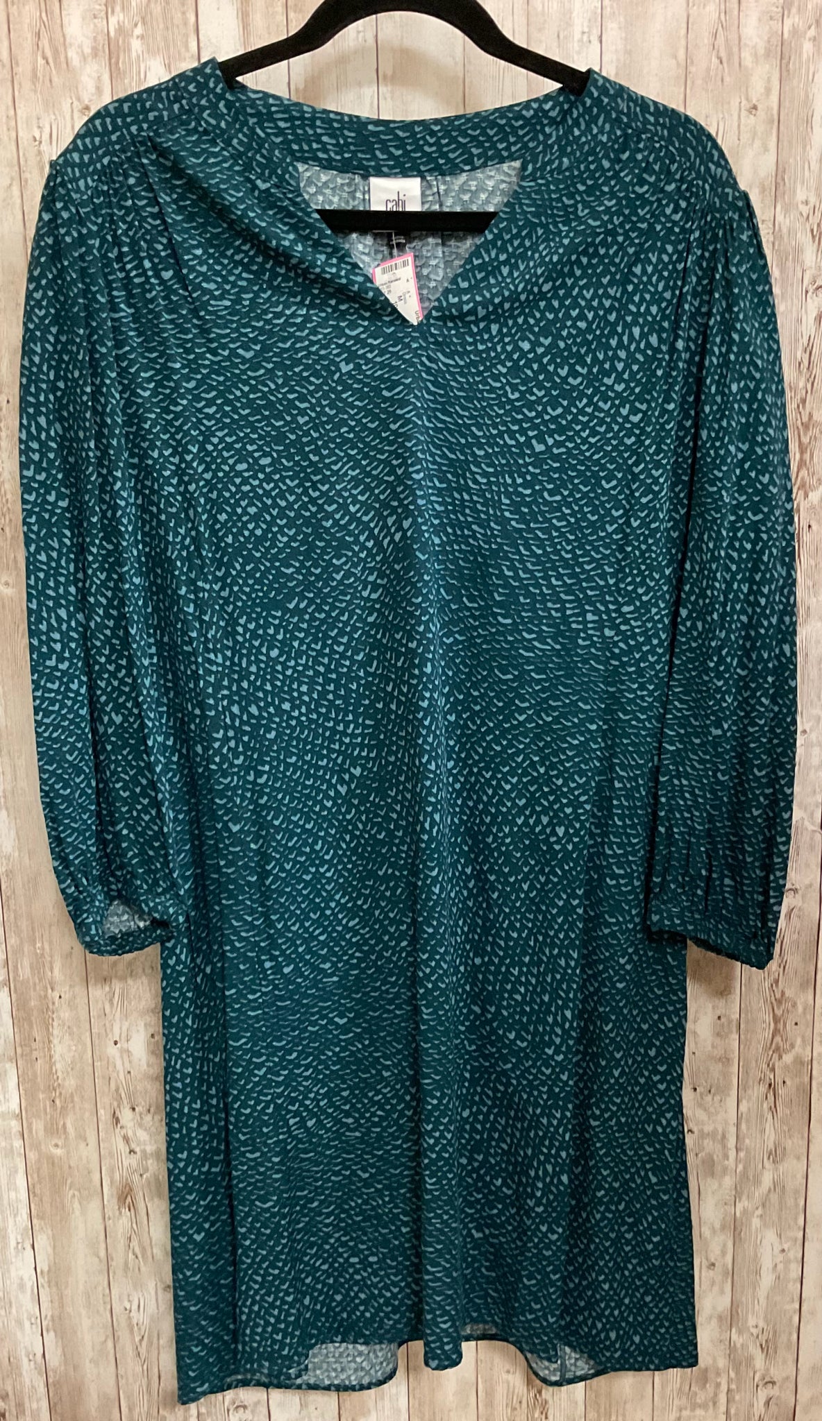 Size M CABI Teal Print Dress