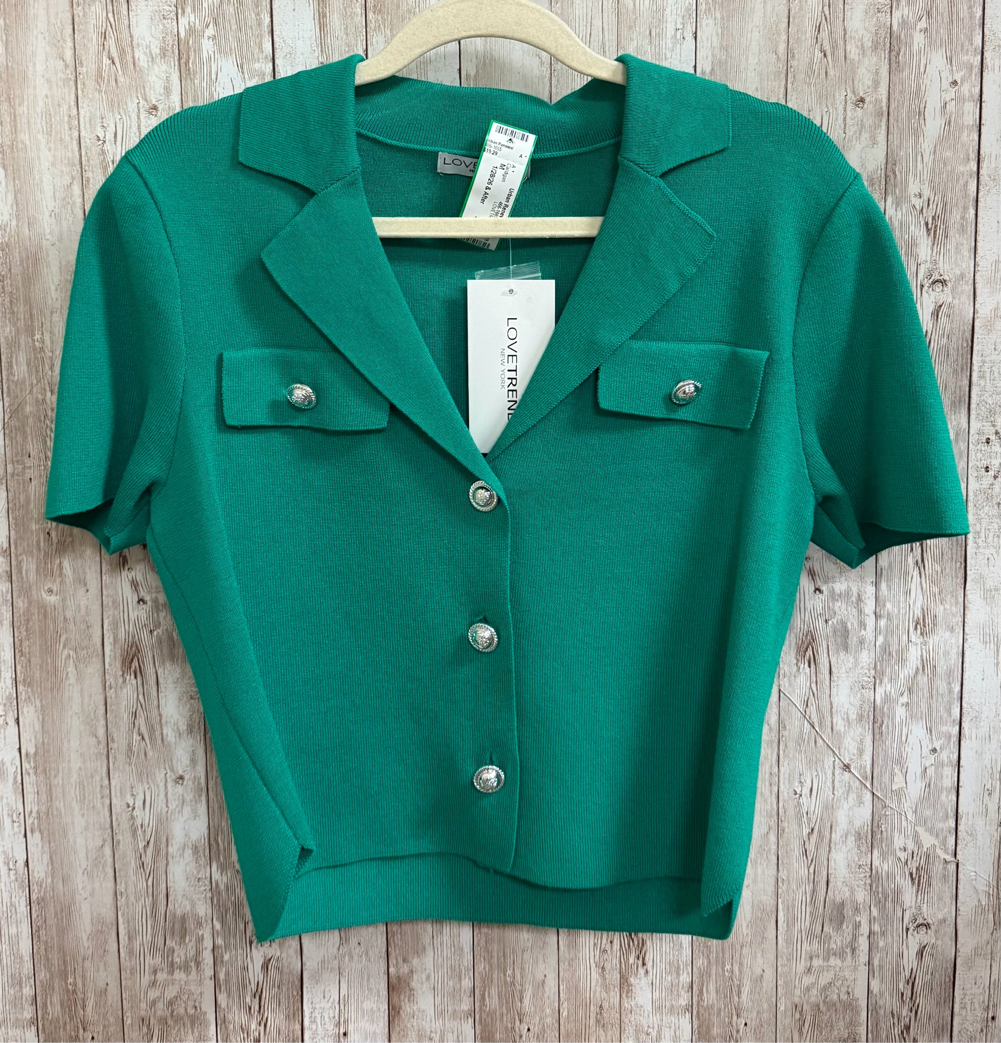 Size M LOVETREND KELLY GREEN Cardigan