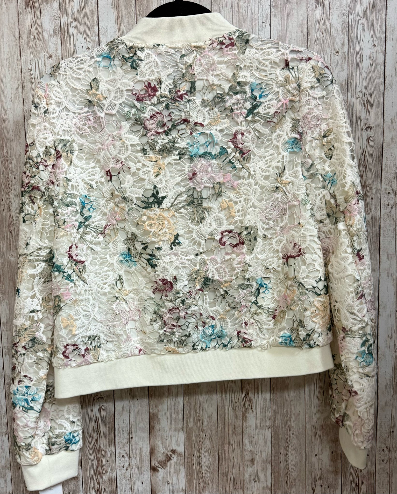 Size M NANETTE LEPORE IVORY MULTI Jacket