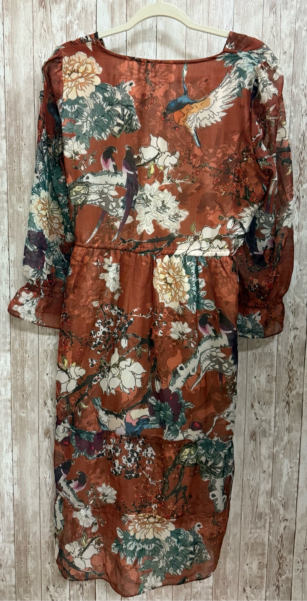 Size 6 HEMANT&NANDITA RUST FLORAL Dress