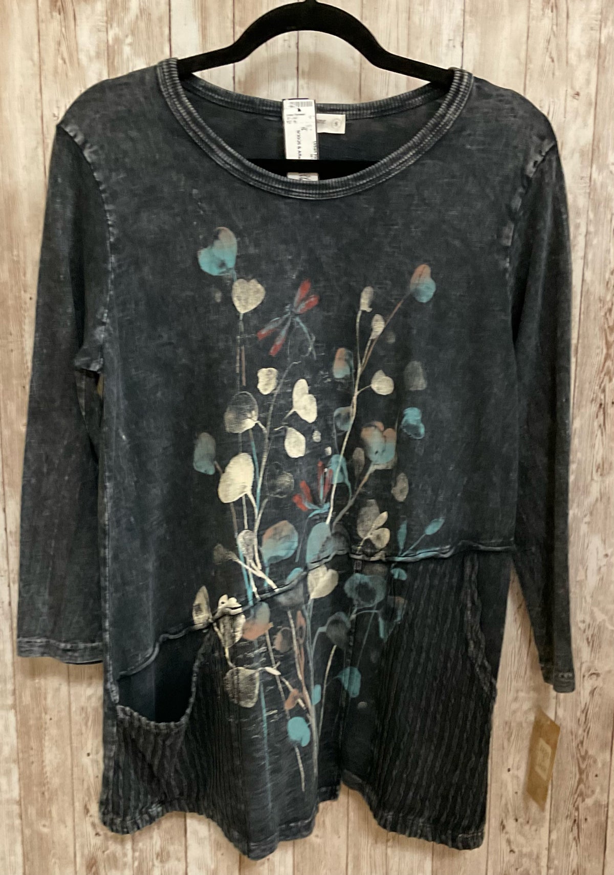 Size S JESS & JANE CHARCOAL PRINT Top