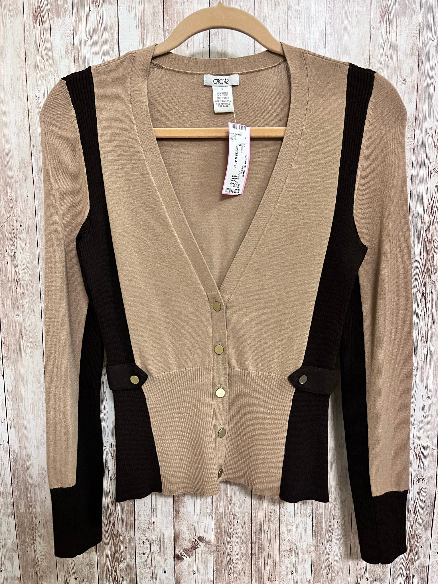 CACHE Size S LIGHT BROWN Cardigan