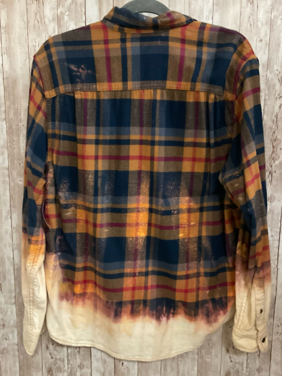 Size L JANE'S B;LESSINGS BLUE AND MUSTARD STRIPE Top