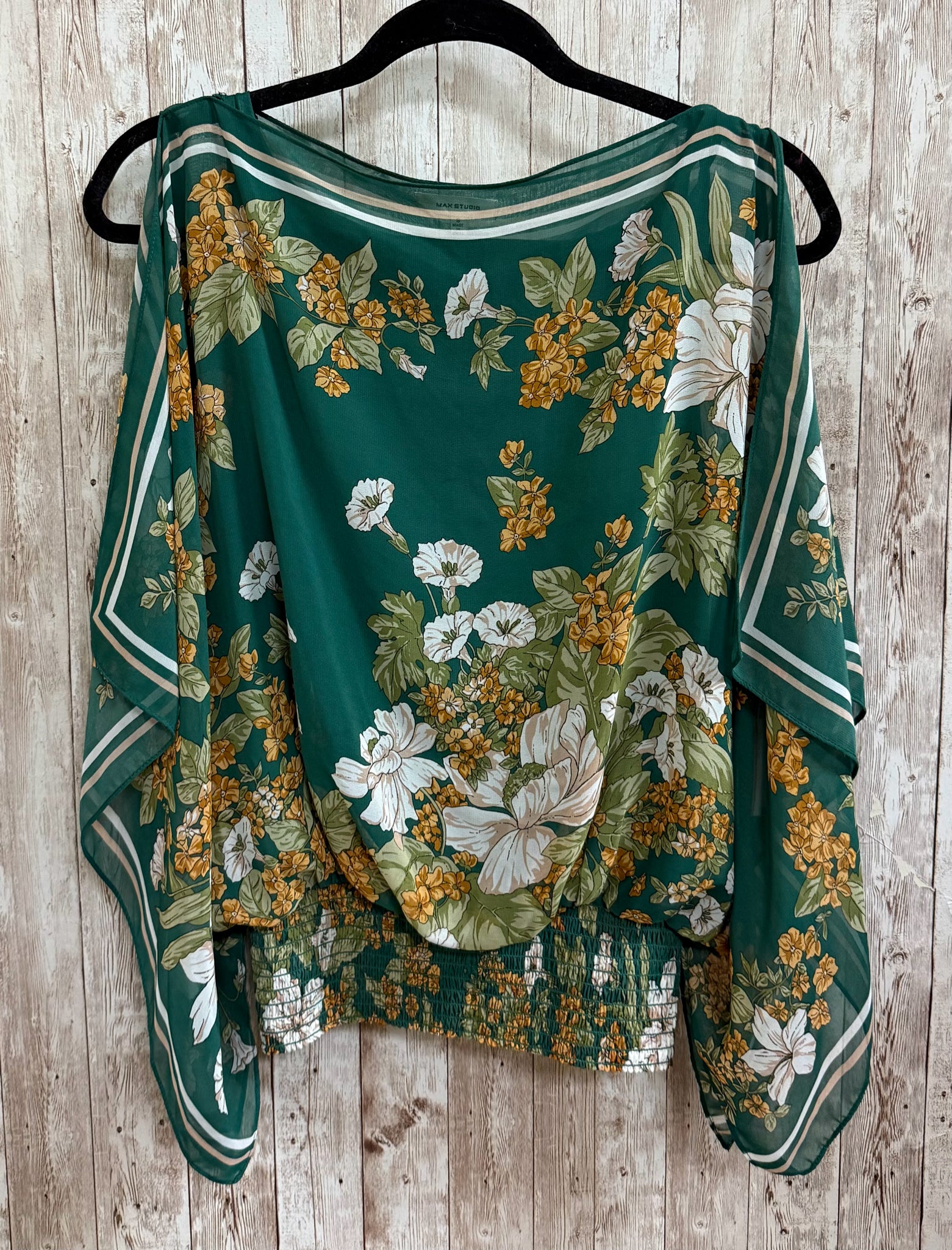 Size S MAX STUDIO GREEN FLORAL Top