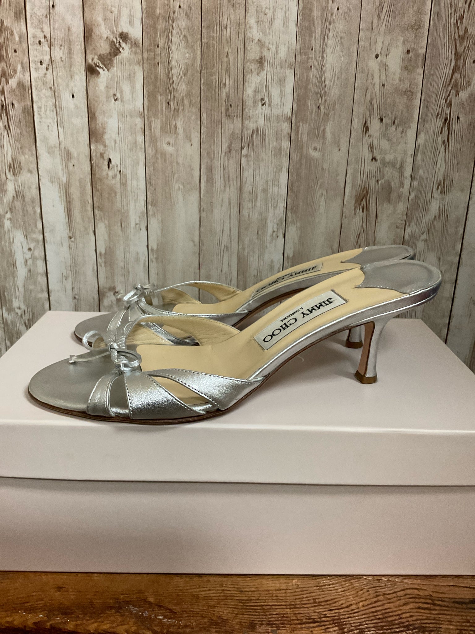 5.5 JIMMY CHOO Silver Sandals