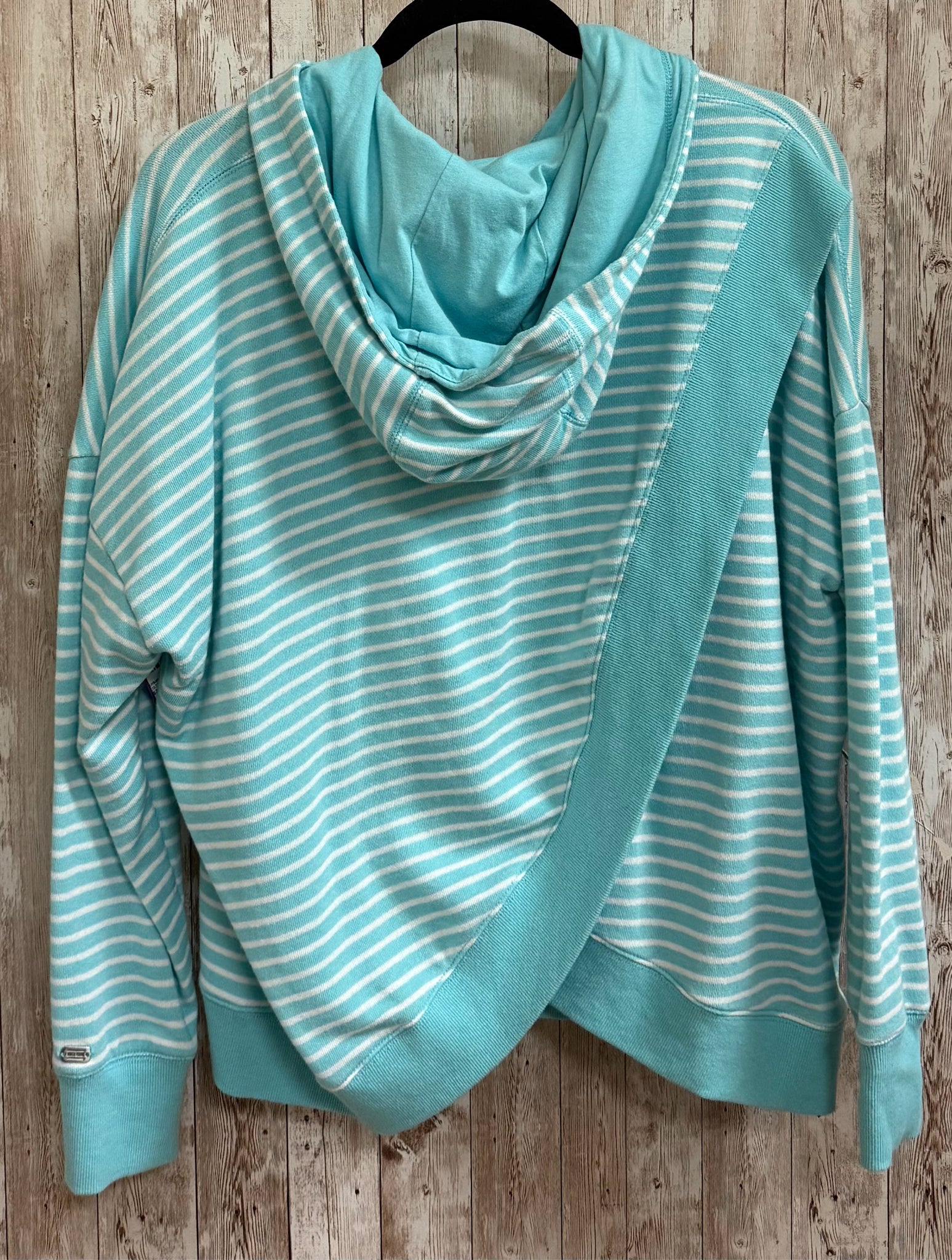 Size M TOMMY HILFIGER TURQUOISE AND WHITE STRIPE Hoodie