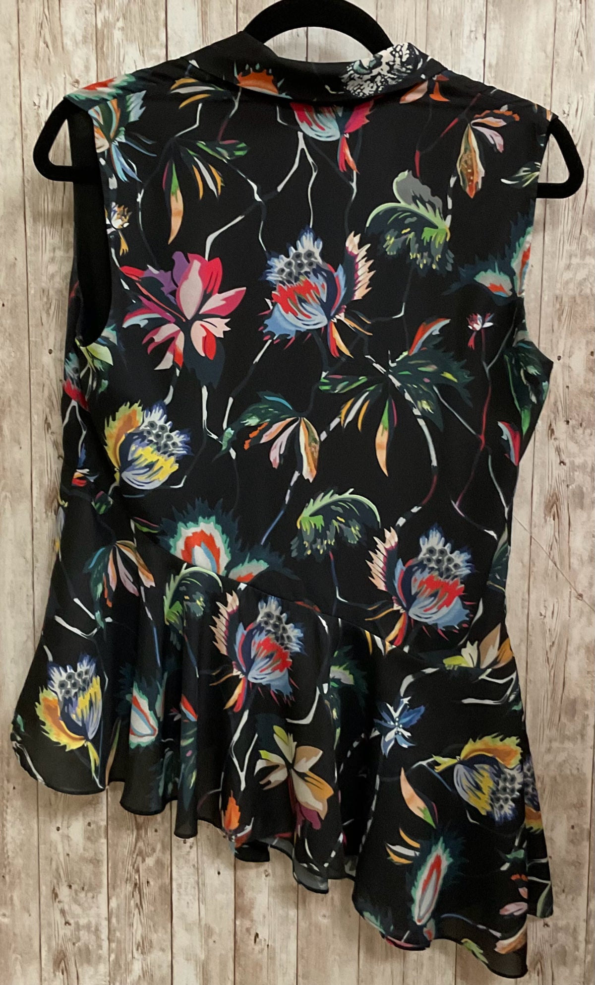 Size M JASON WU BLACK FLORAL Top
