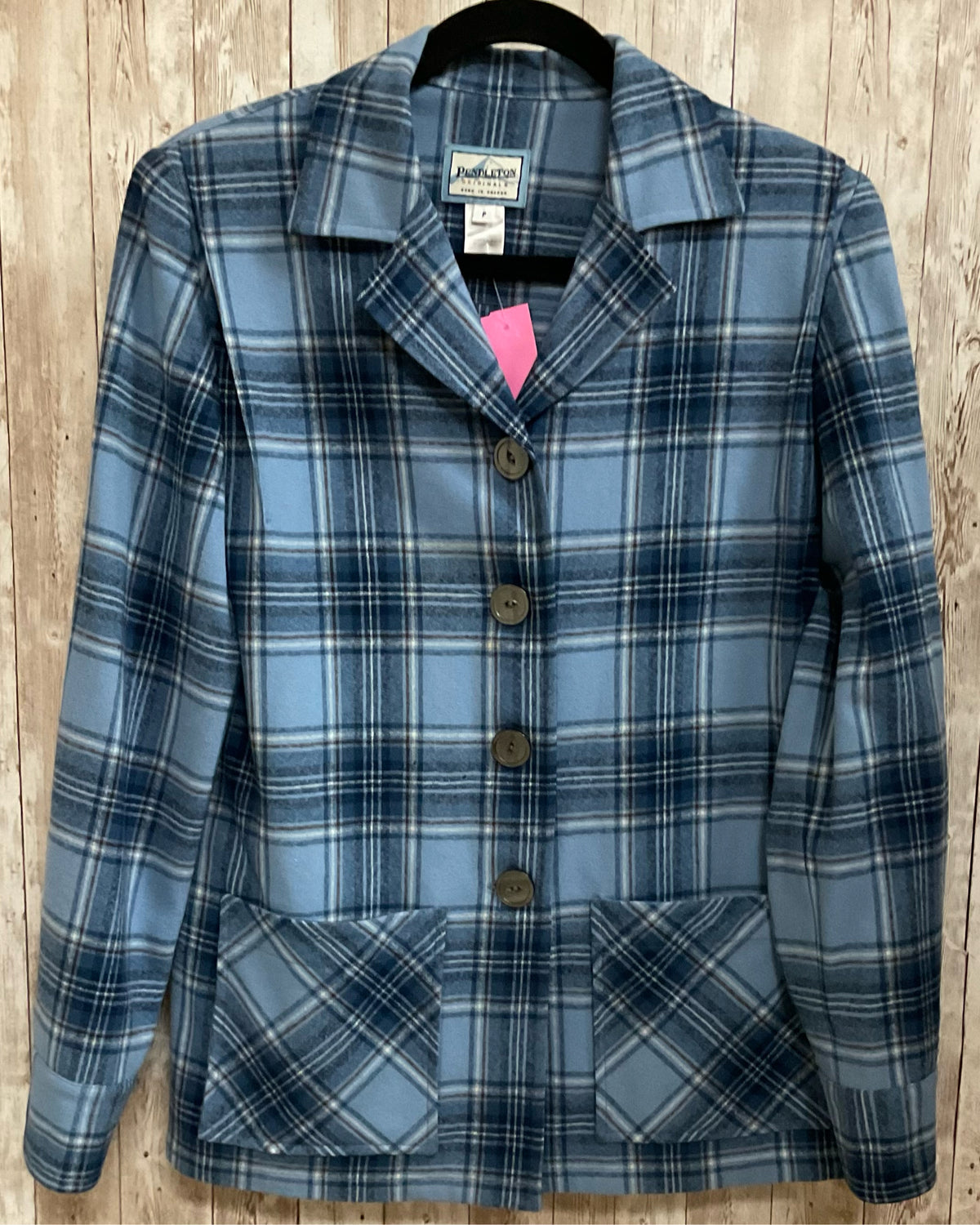 Size P PENDELTON BLUE PLAID SHACKET