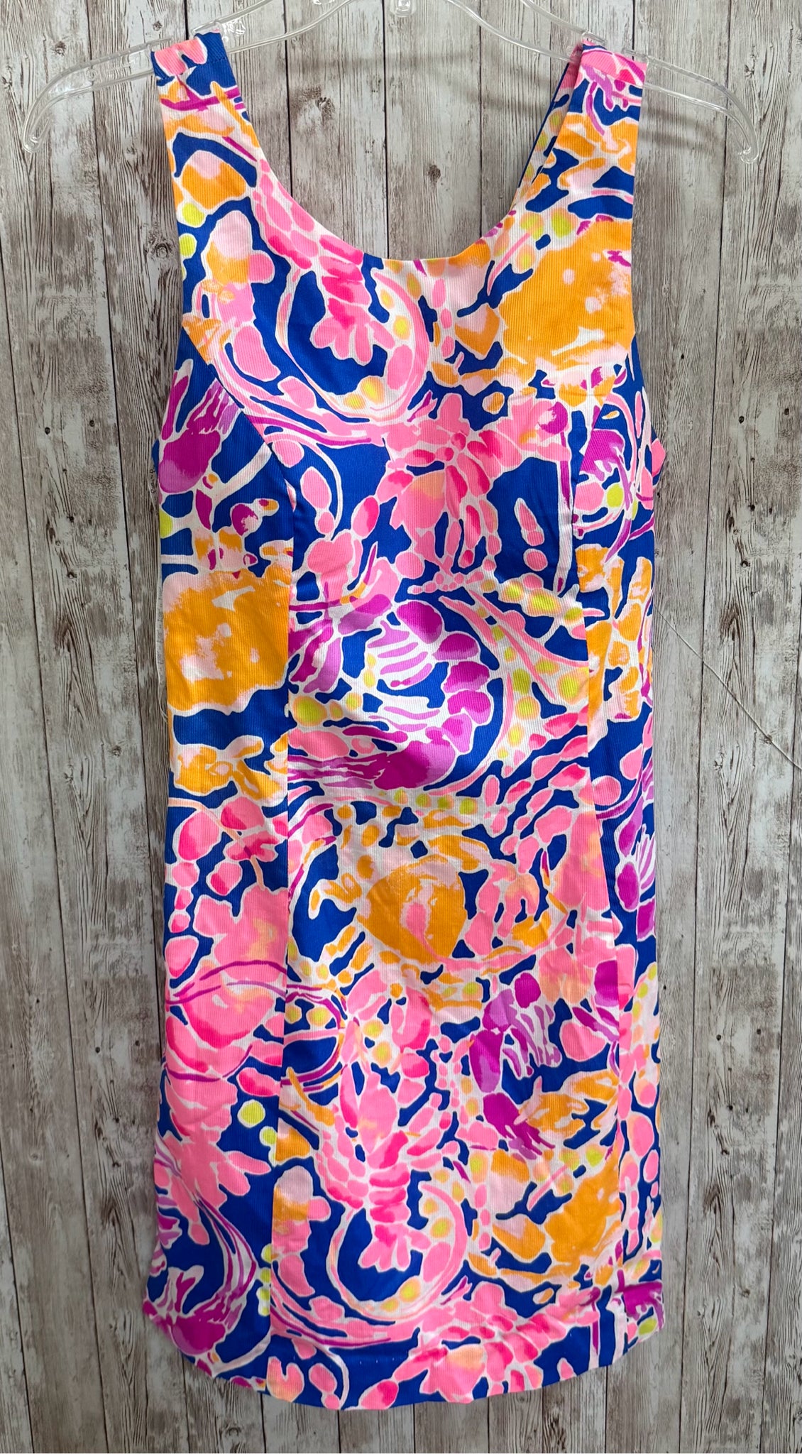 Size 6 LILLY PULITZER BLUE AND PINK PRINT Dress
