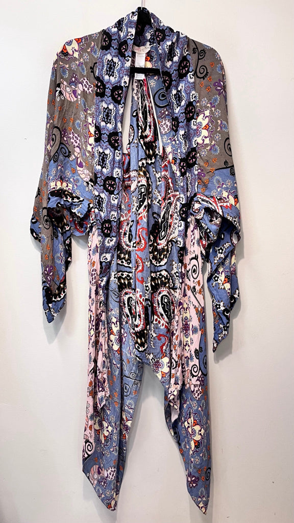 Size One Size FREE PEOPLE BLUE MULT FLORAL Duster