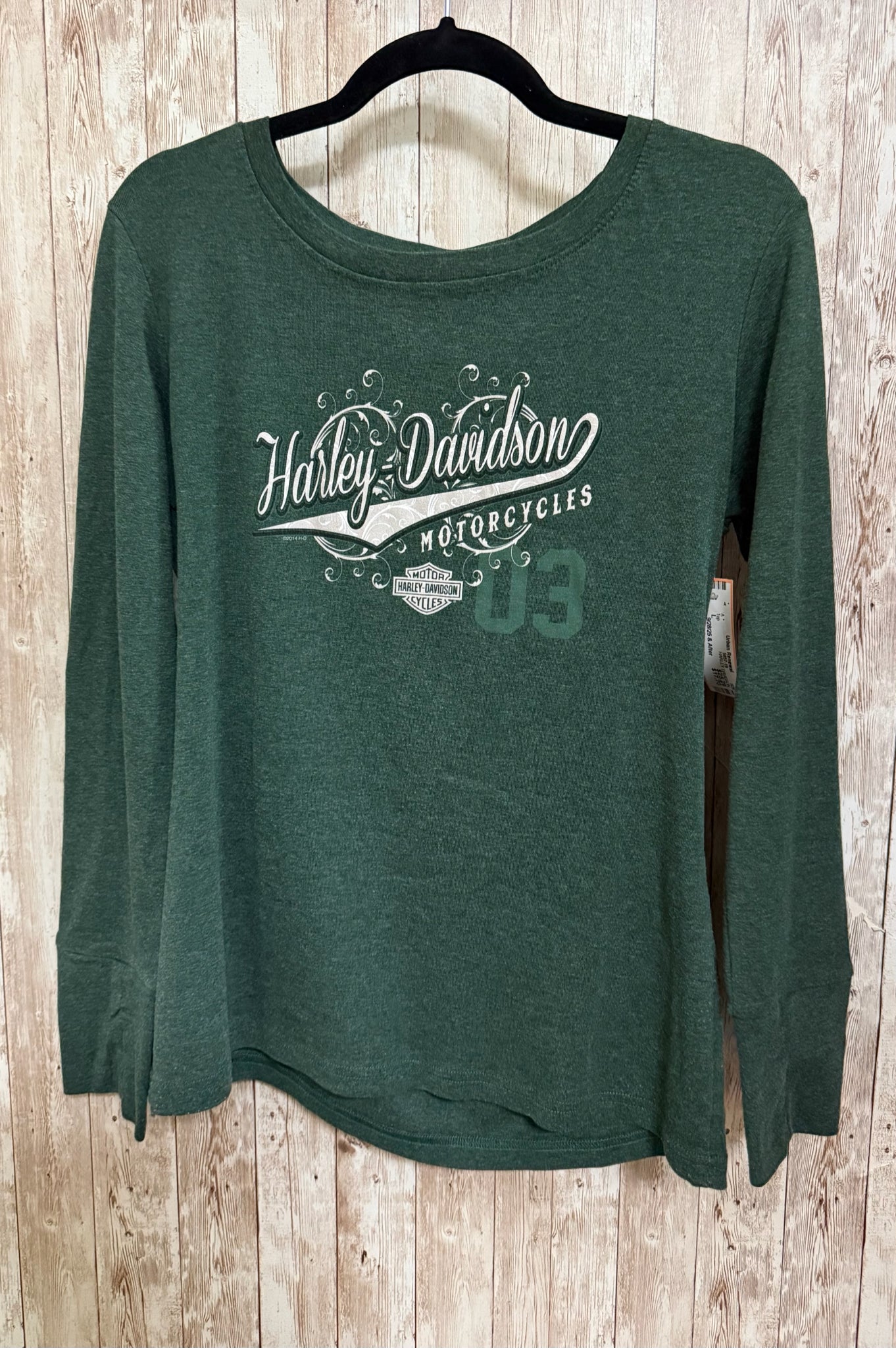 HARLEY DAVIDSON Size L Green Top