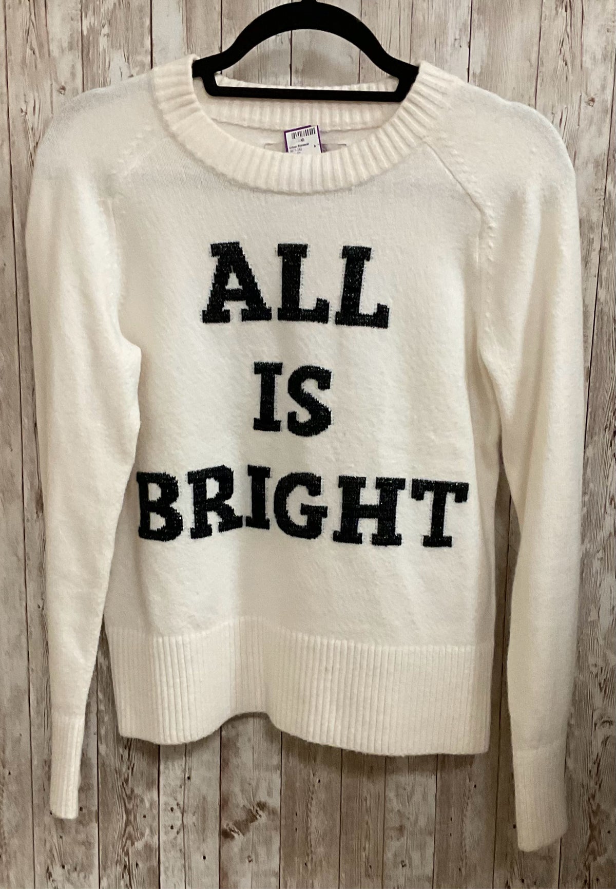 Size L LOFT White Print Sweater