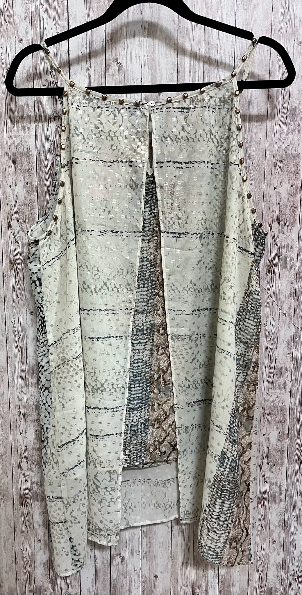 MIDNIGHT VELVET Size 1X TAN PRINT Top