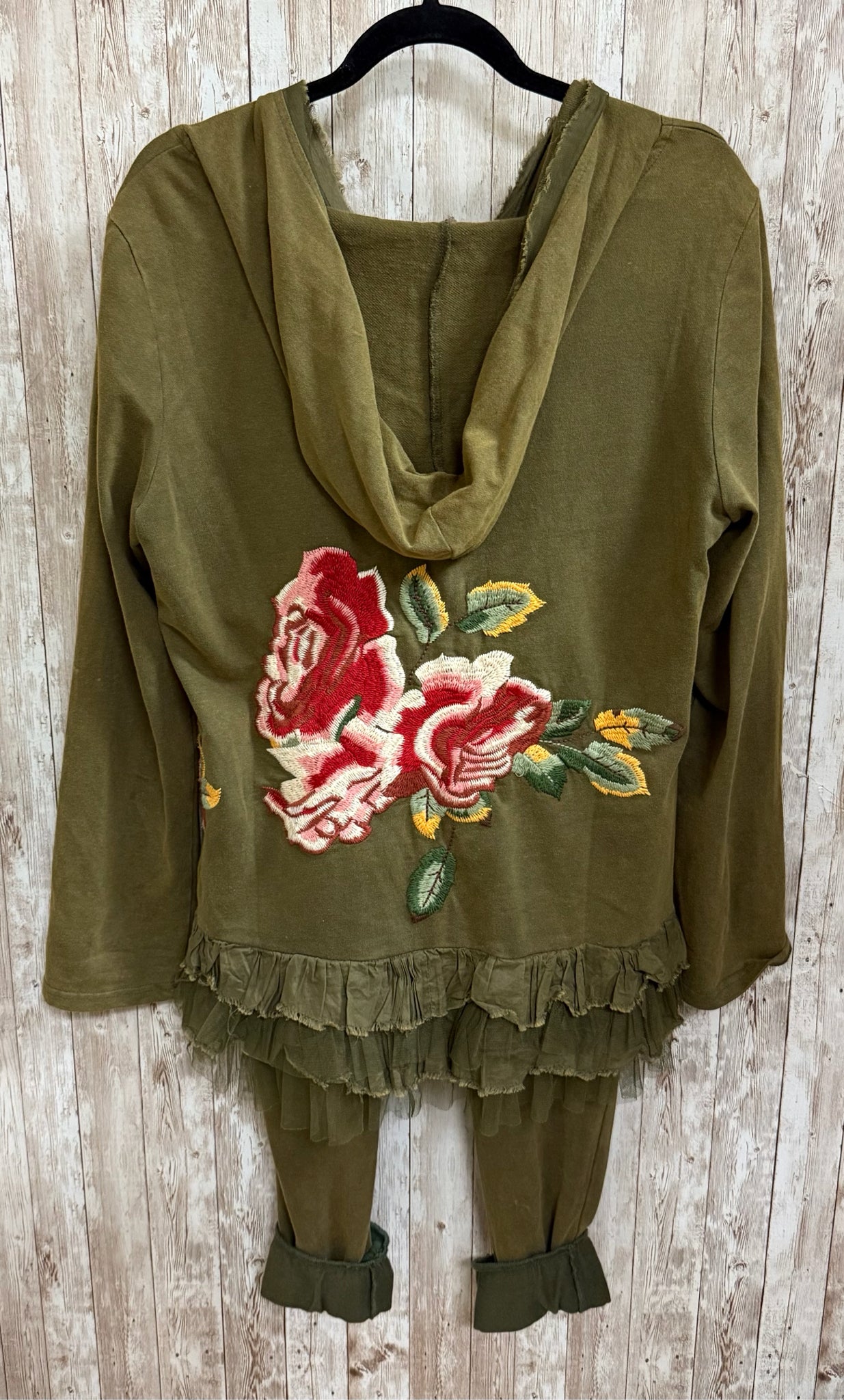 Size S/M JADED GYPSY Olive 2 PC PANT SET