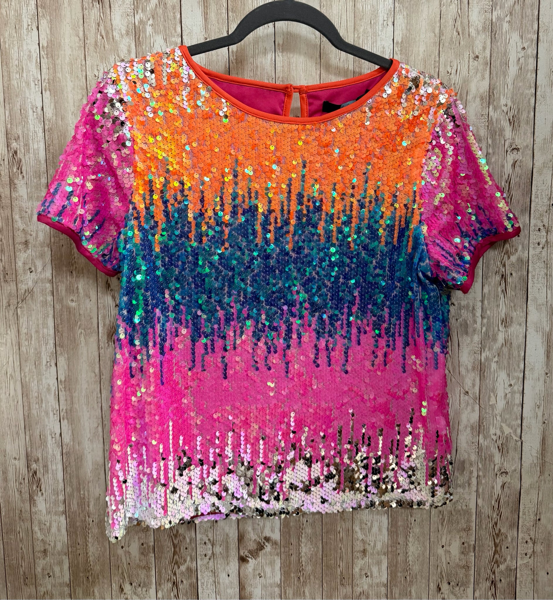 EVA FRANCO Size XS ORANGE AND PINK PRINT Top