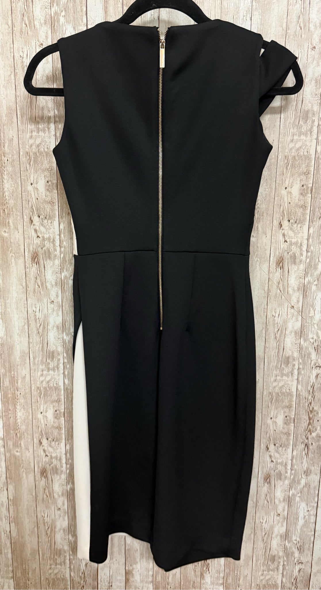CALVIN KLEIN Size 2 Black and Cream Dress